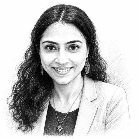 Pencil sketch of Tripti Mody Sheth